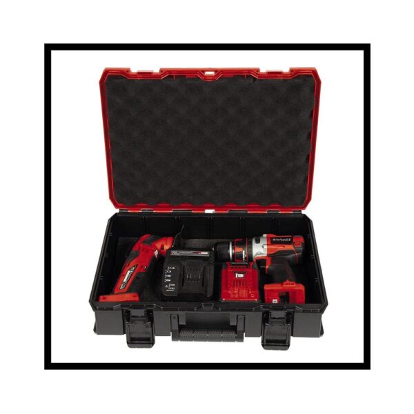 Einhell E-Case S-F System Carrying Storage Case Power Tool Box - Red/Black - Image 4