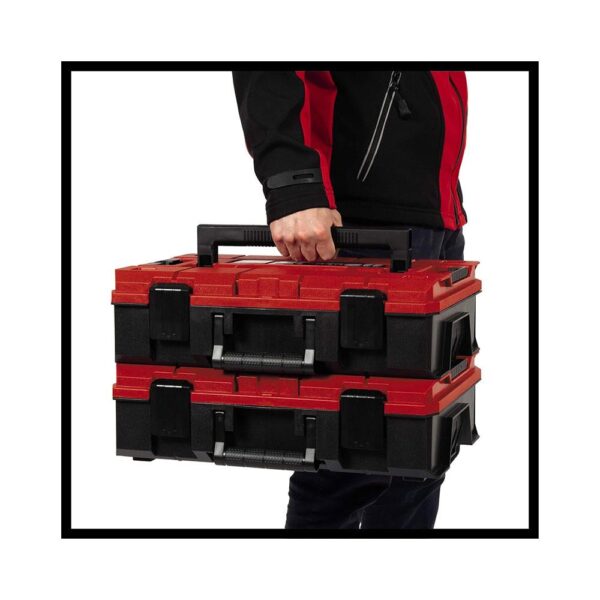 Einhell E-Case S-F System Carrying Storage Case Power Tool Box - Red/Black - Image 5