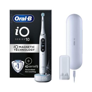 Oral-B iO10 Electric Toothbrush With Charging Travel Case – Stardust White
