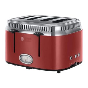 Russell Hobbs Retro 4 Slice Toaster Stainless Steel 2400W – Red