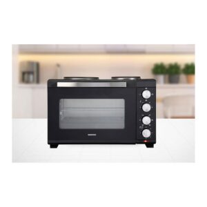 Daewoo Countertop Electric Mini Oven & Grill With Double Hotplates 3100W 42 Litre – Black