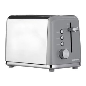 Daewoo Kensington 2 Slice Toaster Stainless Steel 870W – Grey