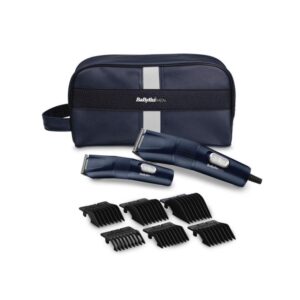 BaByliss Men Steel Edition Professional Hair Clipper & Trimmer Shaver Gift Set – Blue