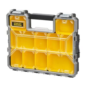 Stanley Fatmax Pro Shallow Stackable Storage Organiser With Metal Latches – Black/Yellow