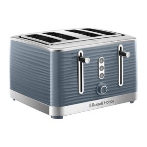 Russell Hobbs Inspire 4 Slice Toaster Extra Wide Slot Premium Textured High Gloss 1800W – Grey