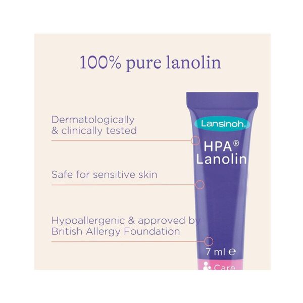 Lansinoh HPA Lanolin Minis Nipple Cream Helps Soothe & Protect Sore Cracked Nipples & Dry Skin - 3 x 7ml - Image 3