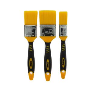 Coral Zero-Loss Paint Brushes With No Loss of Bristle Paintbrush Heads 3 Piece Pack Set – Yellow