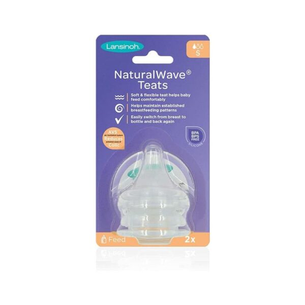 Lansinoh NaturalWave Slow Flow Teats 2 Pack - Transparent