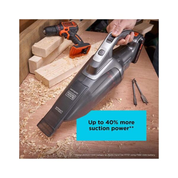 Black & Decker 18V Power Connect Dustbuster Cordless Handheld Vacuum Cleaner - Dark Grey/Orange - Image 3