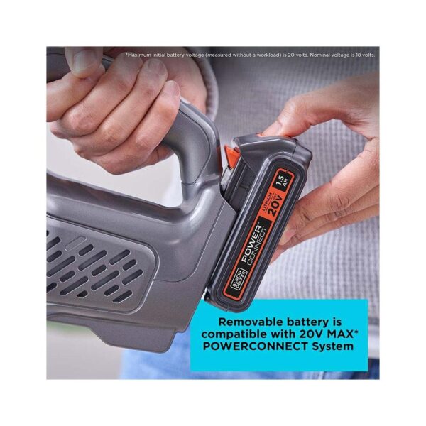 Black & Decker 18V Power Connect Dustbuster Cordless Handheld Vacuum Cleaner - Dark Grey/Orange - Image 4