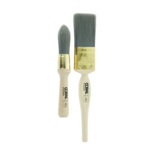 Coral Precision Chalk Paint Furniture Paint Brush Set With Platinum Easy Clean Filaments – White