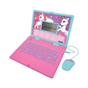 Lexibook Unicorn Bilingual Educational Laptop With 124 Activites – Pink