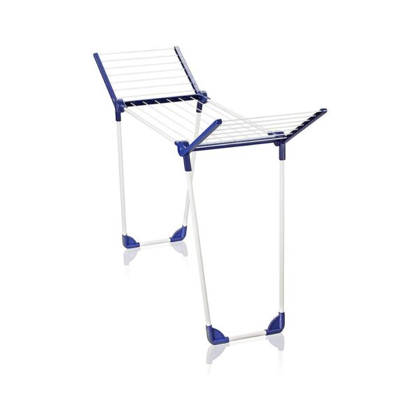 Leifheit Pegasus 120 Solid Compact Clothes Airer 12m Large Drying Area Clothes Rack Horse Stands In Bath Tub - Dark Blue