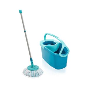 Leifheit Clean Twist Ergo Disc Floor Mop & Bucket Set Moisture-Controlled Spin Mop – Turquoise