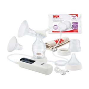 NUK Soft & Easy Electric Breast Pump Single With 1 x Perfect Match Baby Bottle – Clear