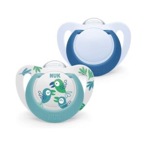 NUK Star Baby Soother Dummy Silicone 6-18 Months 2 Count – Blue