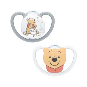 NUK Space Disney Baby Soother With Extra Ventilation Silicone 6-18 Months 2 Count – Disney Winnie The Pooh