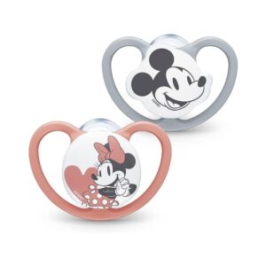 NUK Space Disney Baby Soother Dummy Silicone 18-36 Months 2 Count – Mickey & Minnie Mouse