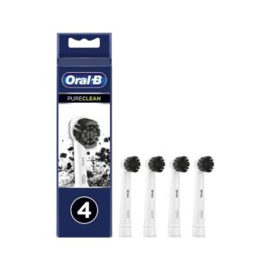 Oral-B PureClean Charcoal Electric Toothbrush Head White – Pack of 4