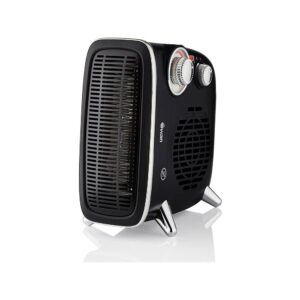 Swan Vertical Fan Heater With 2 Heat Settings Adjustable Thermostat 2000W – Black & Chrome