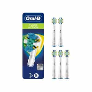 Oral-B Floss Action Electric Toothbrush Replacement Brush Heads 5 Pack – White