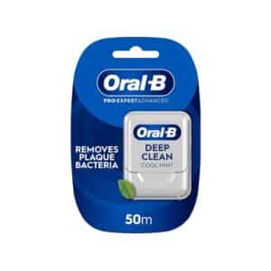 Oral-B Pro-Expert Advanced Waxed Dental Floss Tape Deep Clean Removes Plaque Cool Mint Flavour 50m