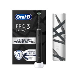 Oral-B Pro 3 3500 Electric Toothbrushes 1 Tooth Brush Head 3 Modes Travel Case – Black