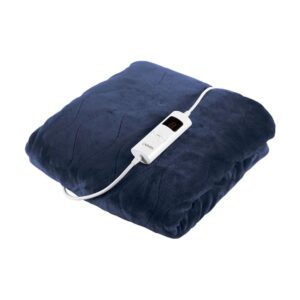 Carmen Comfort Luxury Electric Heated Blanket Flow & Over With 9 Heat Settings – Navy Blue