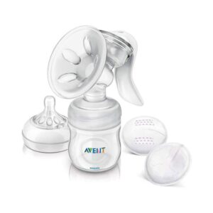 Philips Avent Manual Breast Pump Ultra Comfort 0–6 Months 125ml Natural Bottle – White