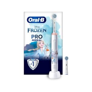 Oral-B Disney Frozen Pro Junior 6+ Kids Electric Toothbrush 1 Toothbrush Head 3 Modes – White