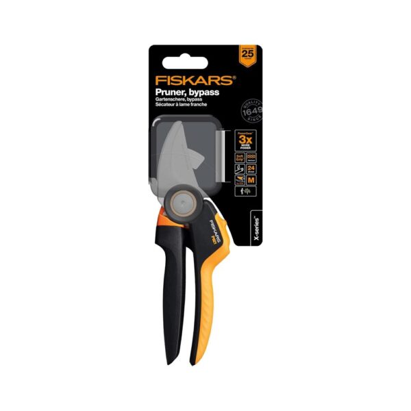 Fiskars X-Series Bypass Garden Pruner M P921 PowerGear With Rolling Handle - Black/Orange - Image 8