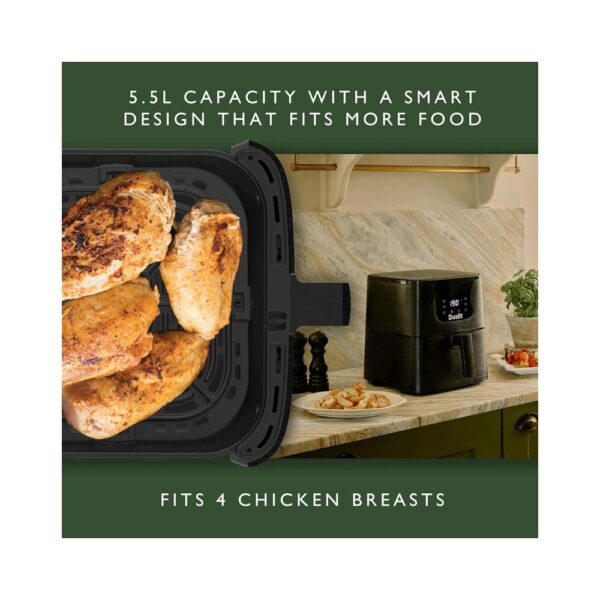 Dualit Air Fryer With 7 Preset Programs & Non-Stick Coated Crisper Plate 1700W Serves 4 / 5.5 Litres - Black - Image 6