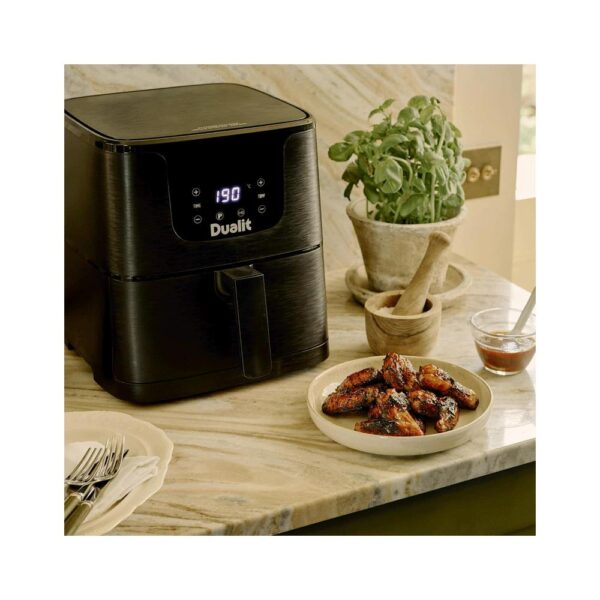 Dualit Air Fryer With 7 Preset Programs & Non-Stick Coated Crisper Plate 1700W Serves 4 / 5.5 Litres - Black - Image 7