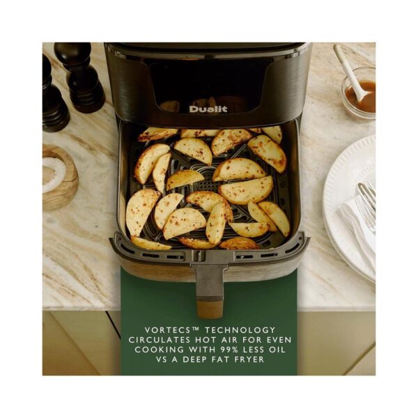 Dualit Air Fryer With 7 Preset Programs & Non-Stick Coated Crisper Plate 1700W Serves 4 / 5.5 Litres - Black - Image 8