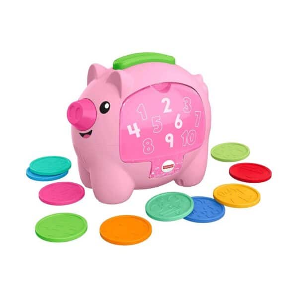 Fisher-Price Laugh & Learn Count & Rumble Piggy Bank Musical Baby Toys With Fun Motion Action - Multicolour