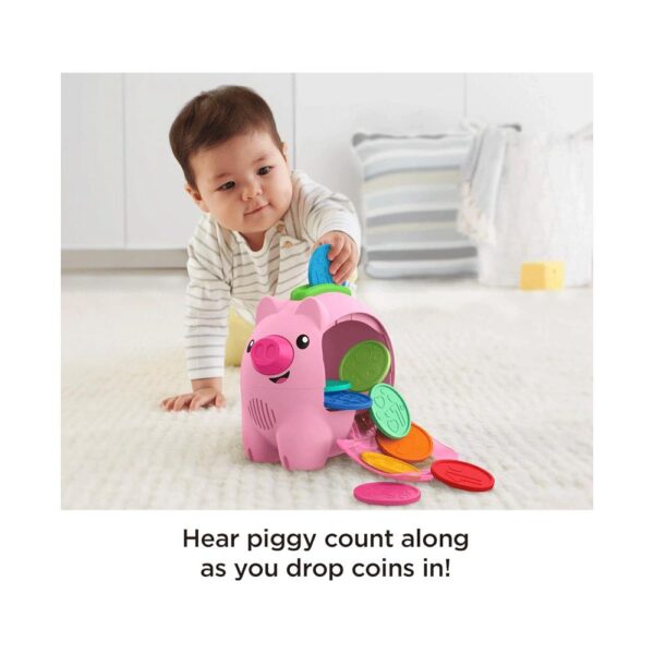 Fisher-Price Laugh & Learn Count & Rumble Piggy Bank Musical Baby Toys With Fun Motion Action - Multicolour - Image 3