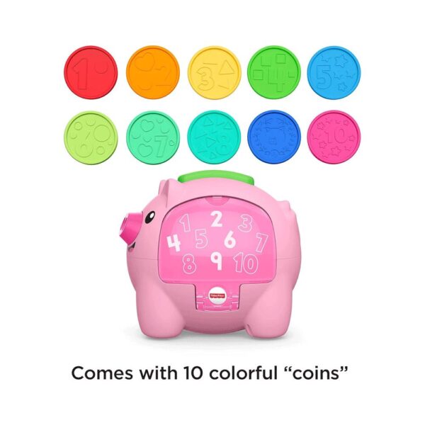 Fisher-Price Laugh & Learn Count & Rumble Piggy Bank Musical Baby Toys With Fun Motion Action - Multicolour - Image 5