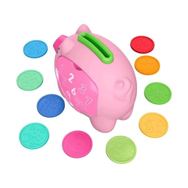 Fisher-Price Laugh & Learn Count & Rumble Piggy Bank Musical Baby Toys With Fun Motion Action - Multicolour - Image 6