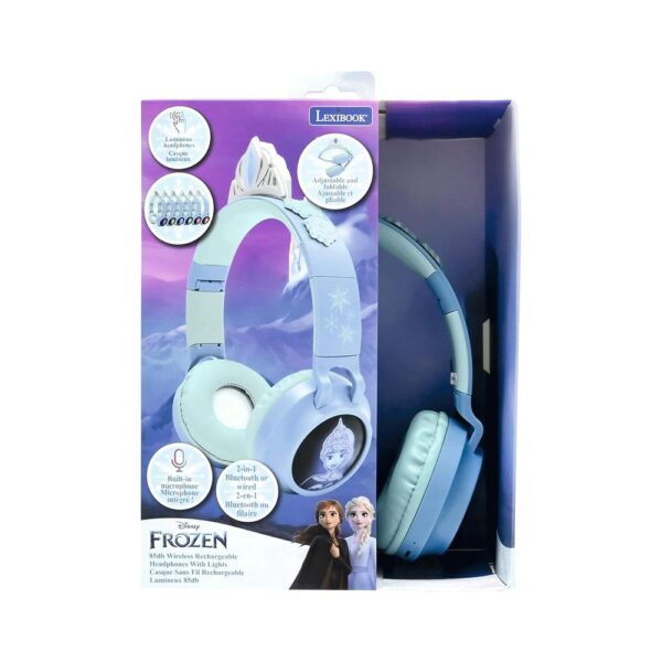 Lexibook Disney Frozen 3D Design Bluetooth Headphones With Princess Crown - Blue - Image 4