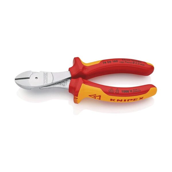 Knipex 74 06 160 SB VDE Insulated High Leverage Diagonal Cutter 160mm - Red/Yellow