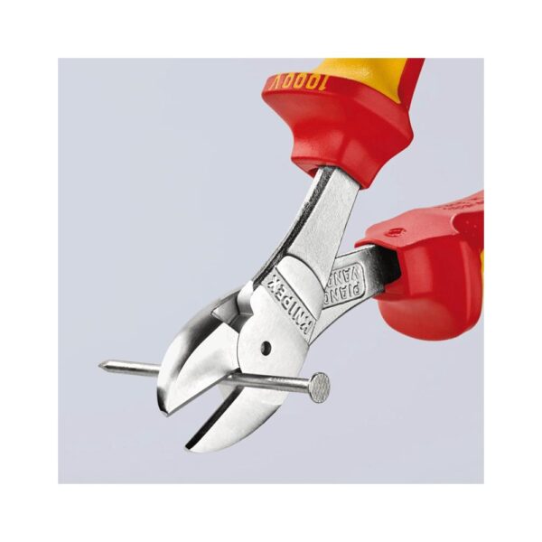 Knipex 74 06 160 SB VDE Insulated High Leverage Diagonal Cutter 160mm - Red/Yellow - Image 3