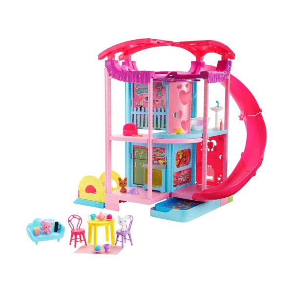 Barbie Doll House Chelsea Playhouse With 2 Pets And 15+ Accessories - Multicolour