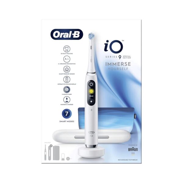 Oral-B iO Series 9 Electric Toothbrush Special Edition 7 Modes With Charging Travel Case - White