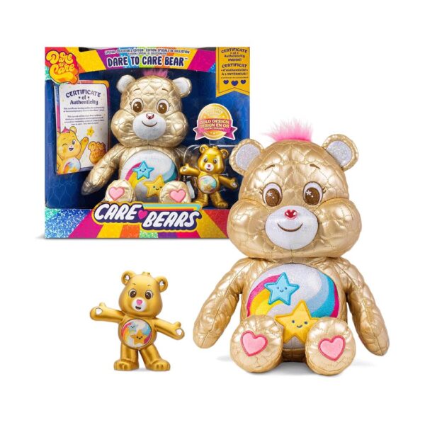 Care Bears Dare To Care Bear 35cm Medium Collectable Cute Cuddly Plush Toy - Gold - Image 2