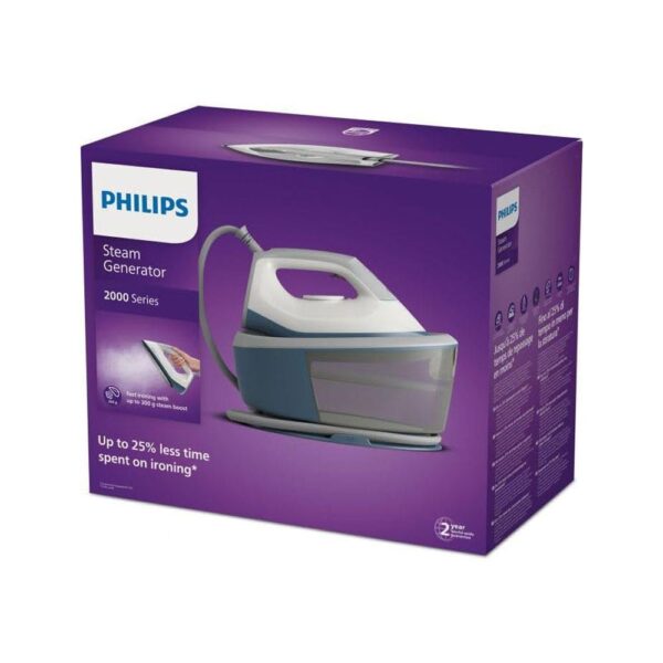 Philips Series 2000 Steam Generator Iron 2400W 1400ml Water Tank - Blue & White - Image 7