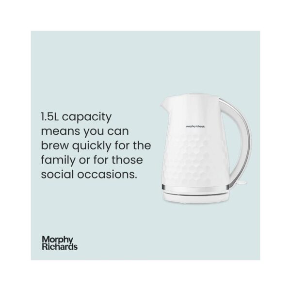 Morphy Richards Hive Jug Kettle Plastic 3000 W 1.5 Litre - White - Image 6