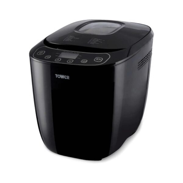 Tower Digital Bread Maker With 12 Automatic Programs 13 Hours Timer Adjustable Crust Control Gluten Free 550W 2lb - Black