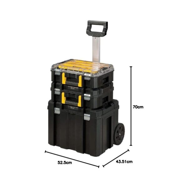 Stanley FatMax Pro-Stack 3-Module Mobile Storage Tower Bundle Storage Organiser Tool Box - Black/Yellow - Image 2