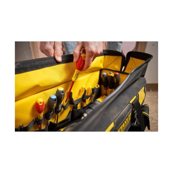 Stanley Fatmax Sortmaster Open Mouth Rigid Tool Bag With Carry Handle & Shoulder Strap 20 Inch - Black/Yellow - Image 4