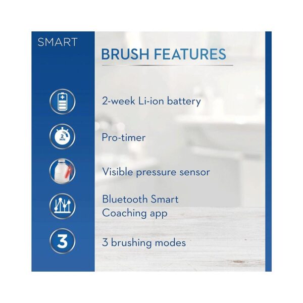 Oral-B Smart 4 3D White Electric Toothbrushes 2 Toothbrush Heads & Travel Case 3 Modes - Pink - Image 5